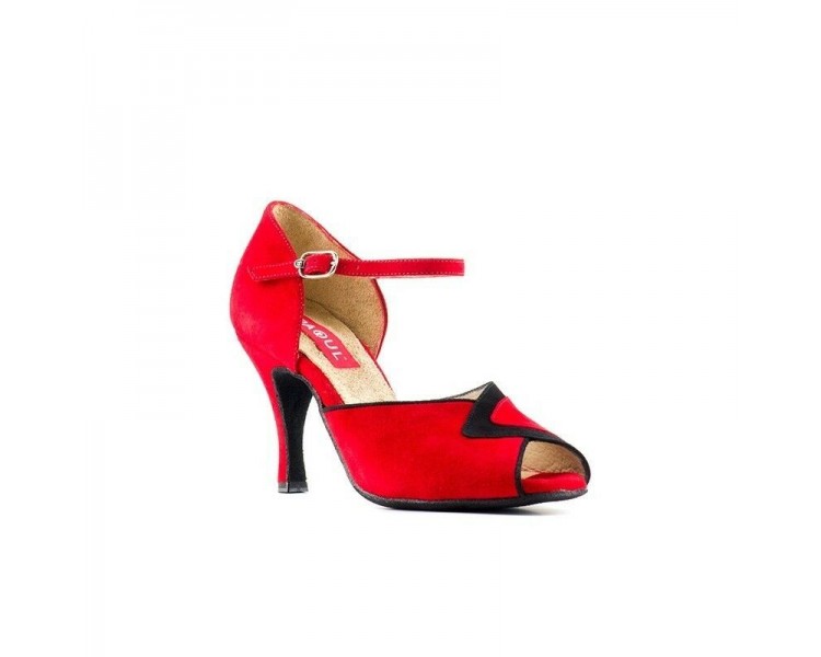 131-70 rouge et noir Paoul -Chaussures de danse femme