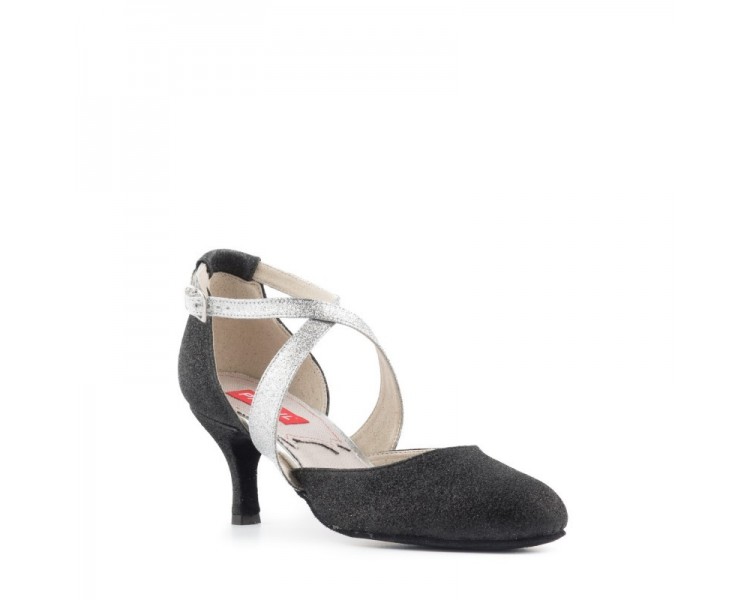 603-60 noir et argenté Paoul -Chaussures de danse femme