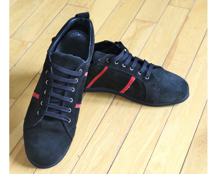 Gio chaussure noir et rouge Leodance -Chaussures de danse homme