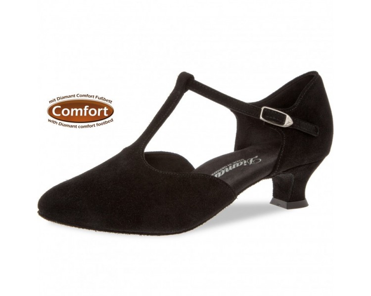 Chaussures de danse en nubuck noir avec elastique de maintien